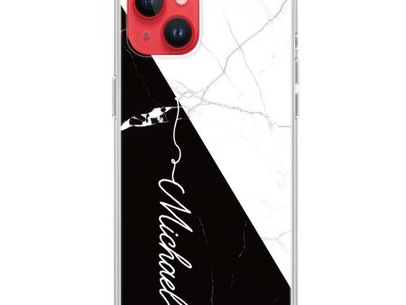 White And Black Marble iPhone 14 Plus Ultra Clear Case Online now