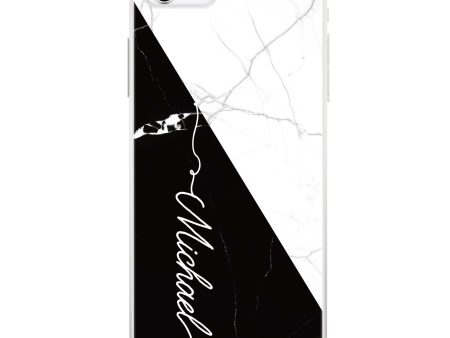 White And Black Marble iPhone SE Ultra Clear Case on Sale