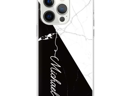 White And Black Marble iPhone 13 Pro Ultra Clear Case For Cheap