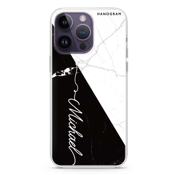 White And Black Marble iPhone 13 Pro Ultra Clear Case For Cheap