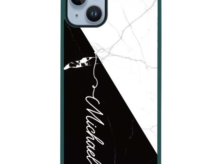 White And Black Marble iPhone 13 Mini Impact Guard Bumper Case For Cheap