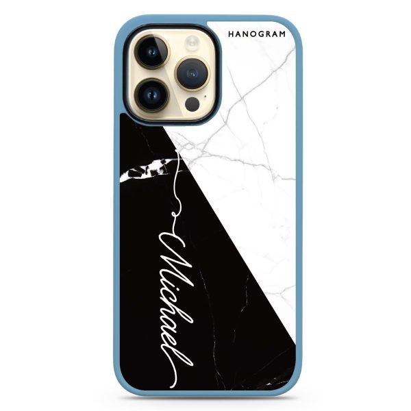 White And Black Marble iPhone 14 Pro Impact Guard Bumper Case Online Hot Sale