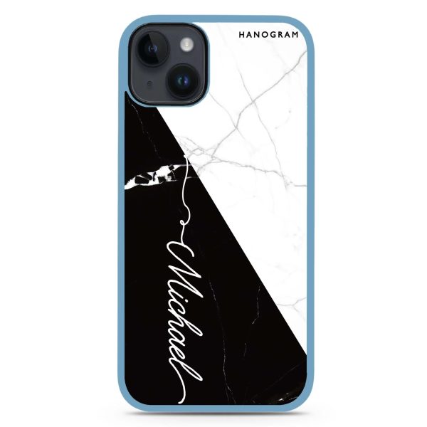 White And Black Marble iPhone 15 Impact Guard Bumper Case Online