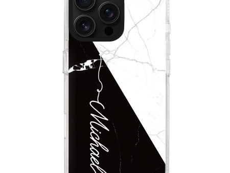 White And Black Marble iPhone 14 Pro Ultra Clear Case Cheap