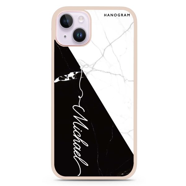 White And Black Marble iPhone 14 Impact Guard Bumper Case Fashion