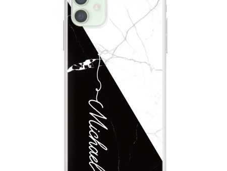 White And Black Marble iPhone 12 Ultra Clear Case Online now