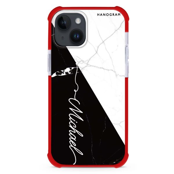 White And Black Marble iPhone 14 Ultra Shockproof Case Discount