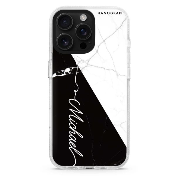 White And Black Marble iPhone Ultra Clear Case For Sale