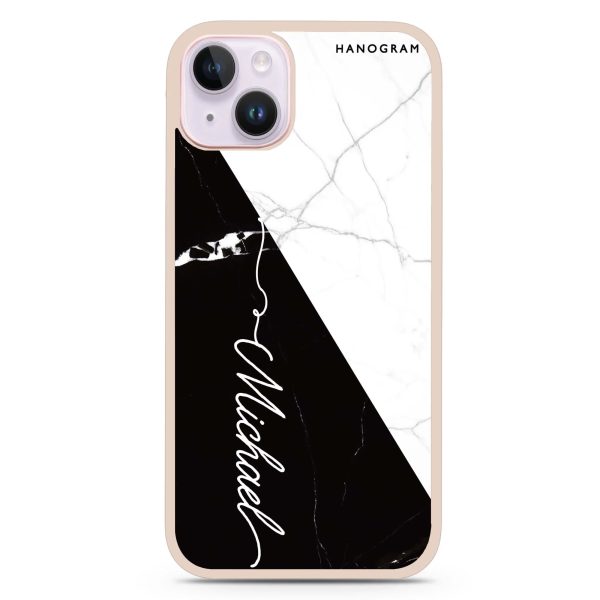 White And Black Marble iPhone 15 Impact Guard Bumper Case Online