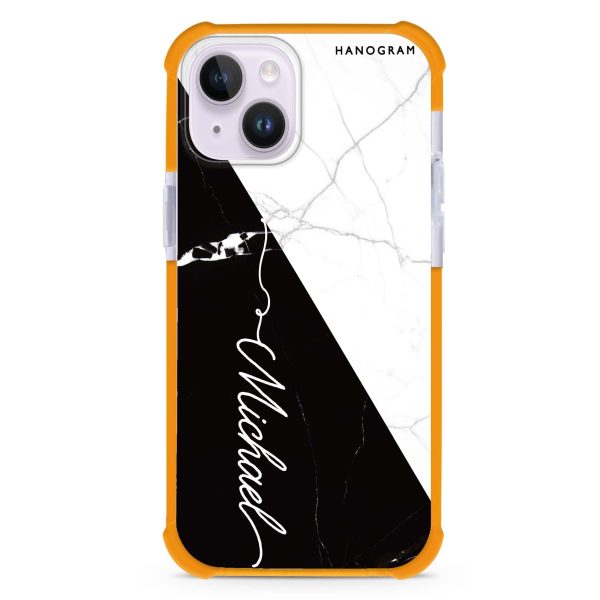 White And Black Marble iPhone 14 Ultra Shockproof Case Discount