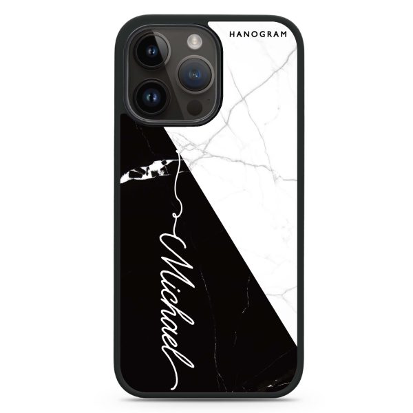 White And Black Marble iPhone 15 Pro Max Impact Guard Bumper Case Online Hot Sale