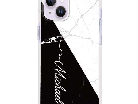 White And Black Marble iPhone 13 MagSafe Compatible Ultra Shockproof Case Hot on Sale