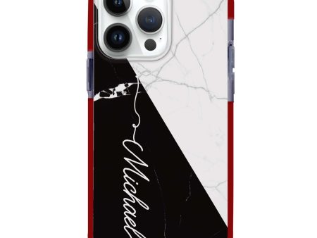 White And Black Marble iPhone 14 Pro Ultra Shockproof Case Online Sale