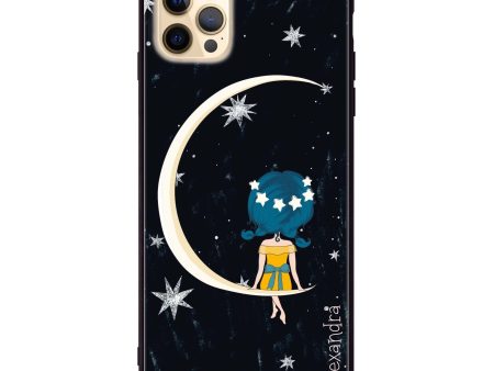 Cute Girl Moon iPhone 12 Pro Max Glass Case For Discount