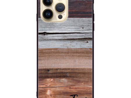 Wood Grain Varigegated iPhone 14 Pro Max Glass Case Online now