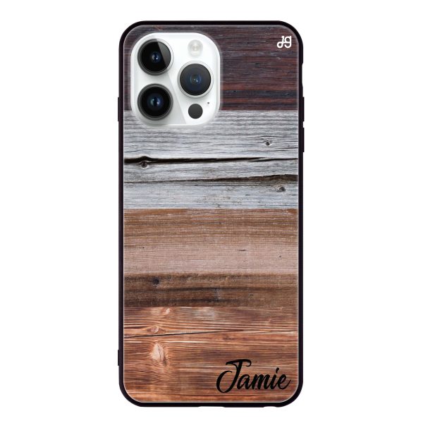 Wood Grain Varigegated iPhone 13 Pro Max Glass Case Hot on Sale