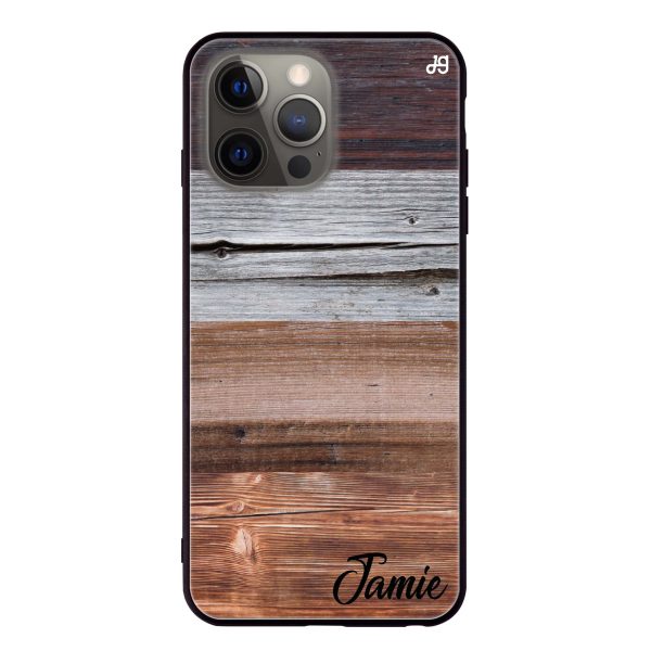 Wood Grain Varigegated iPhone 13 Pro Max Glass Case Hot on Sale