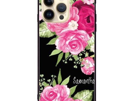 Watercolor Rose iPhone 14 Pro Max Glass Case Hot on Sale