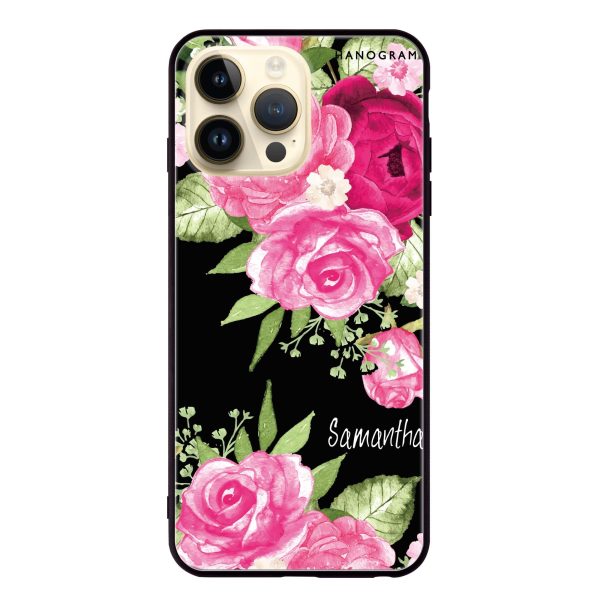 Watercolor Rose iPhone 14 Pro Max Glass Case Hot on Sale